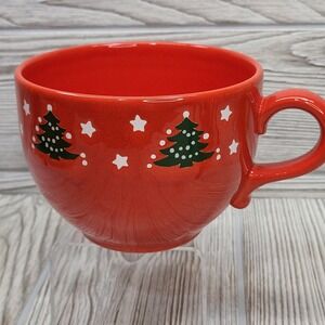 Waechetersbach‎ Red Christmas Tree Coffee Mug Germany Soup Cup Oversized 5 in
